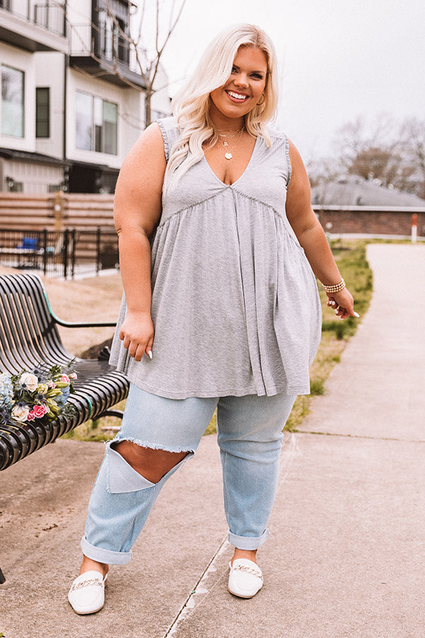 Premium Adley Grey Babydoll Shift Tank - Ultimate Comfort for Curves