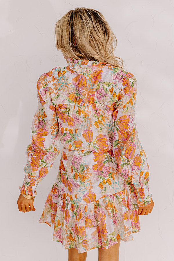 Ultimate Floral Paradise Dress - Beige & Colorful