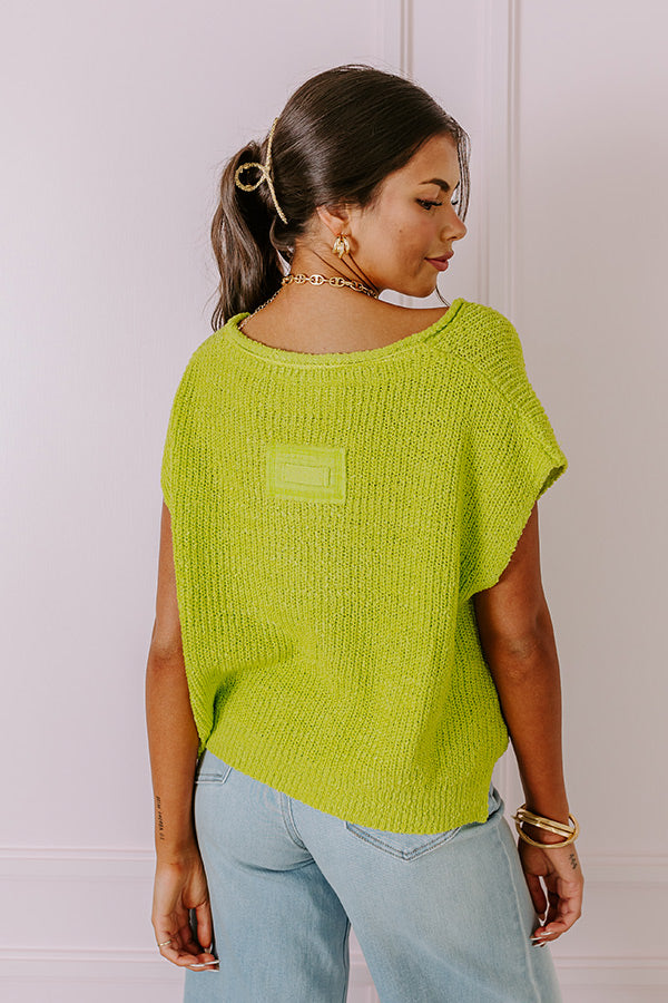 Ultimate Vacation Essential: Lime Punch Knit Top