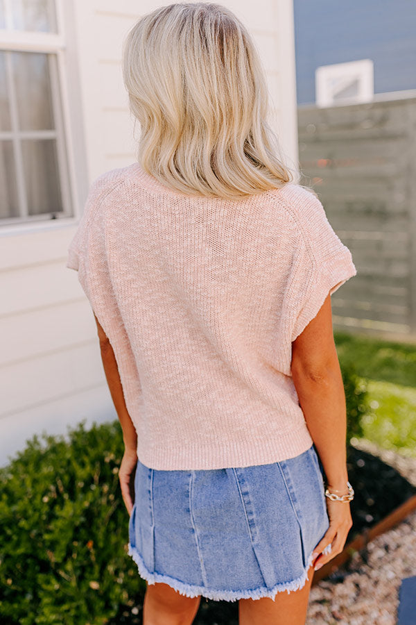 Premium Light Peach Knit Top - Barcelona Inspired Style