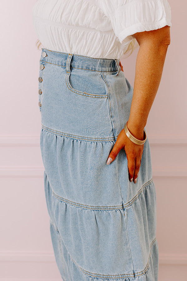 Premium Jacey Denim Skirt - Ultimate Curves & Comfort
