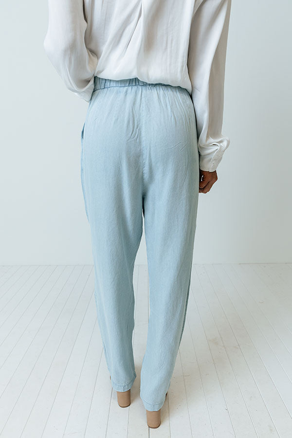 Premium Junie High Waist Chambray Pants - Ultimate Comfort & Style