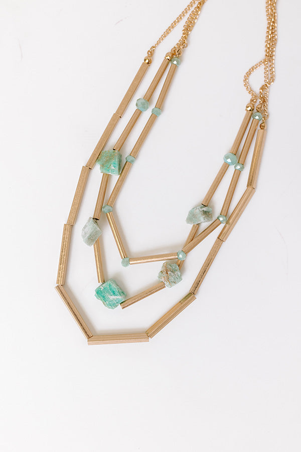 Premium Cherished Moment Layered Necklace in Mint - Ultimate Style Upgrade