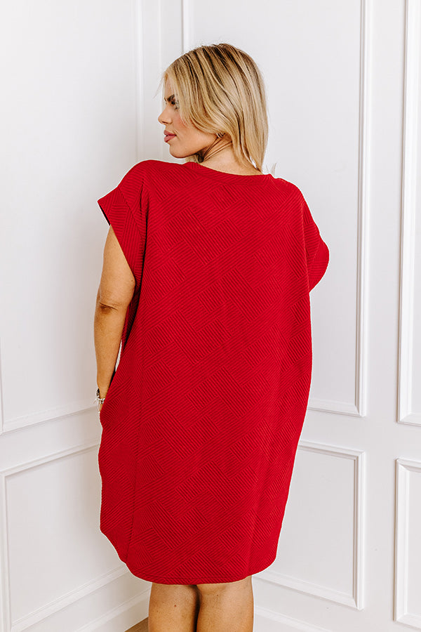 Premium Crimson Curves Shift Dress – Ultimate Style Upgrade