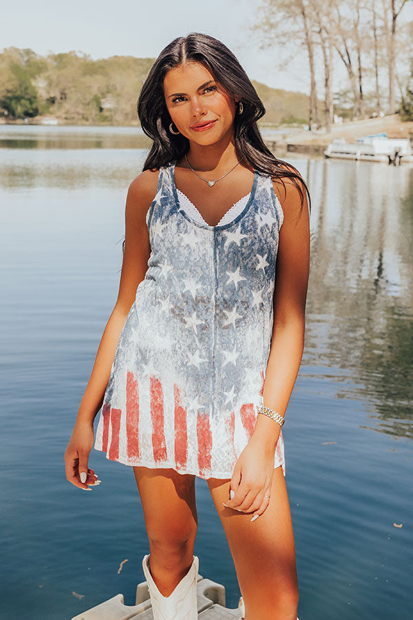 Premium Patriotic Shift Tank - Red, White & Blessed