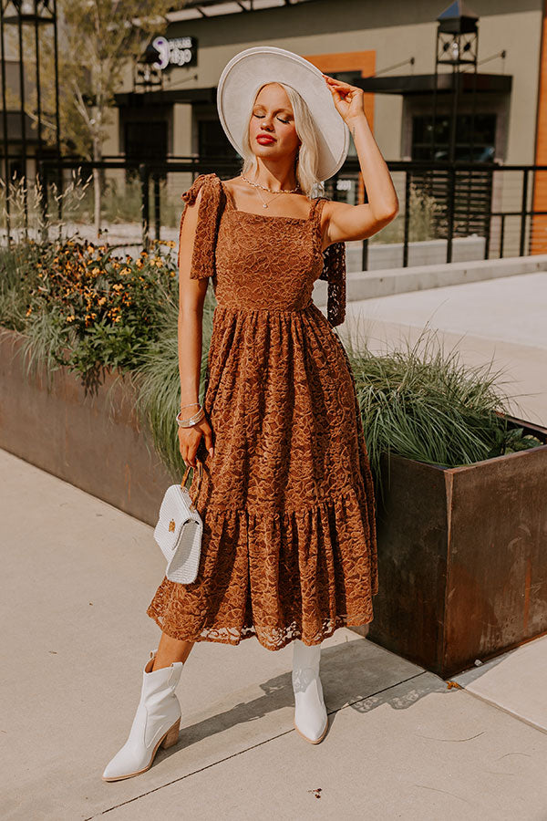 Premium Fall Festival Lace Midi Dress