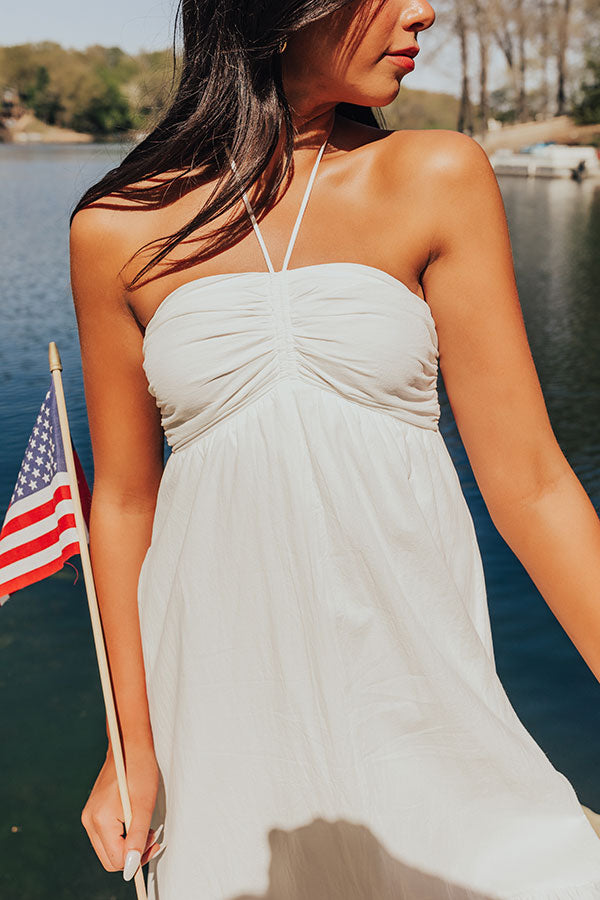 Premium Lakeside Party Halter Midi Dress - Ultimate Summer Elegance