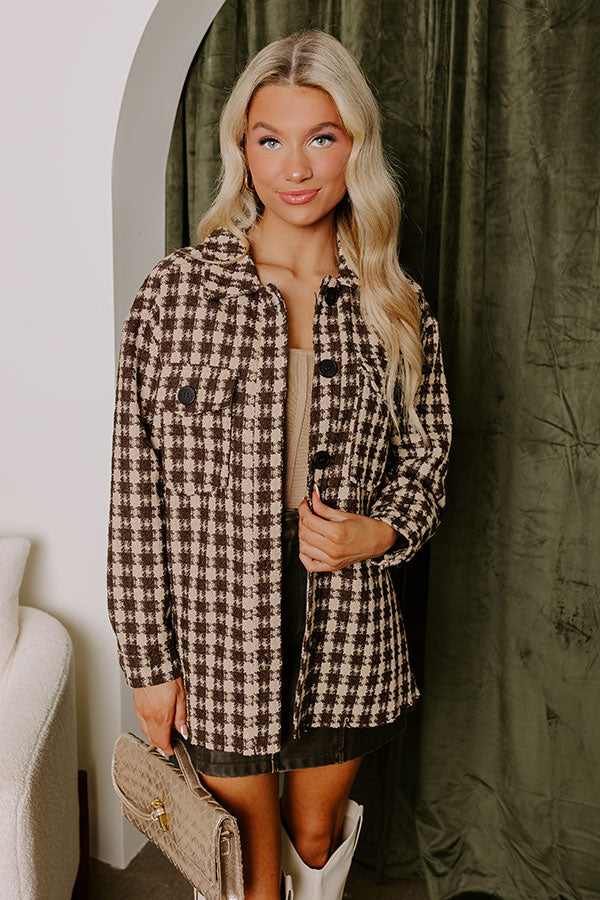 Premium Caffeine Crush Checkered Jacket - Ultimate Fall Essential
