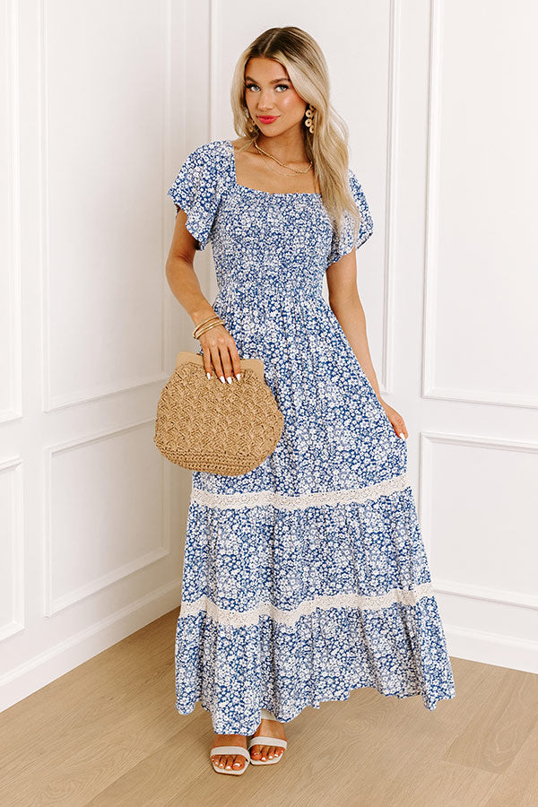 Premium Summer Elegance: Smocked Floral Maxi Dress