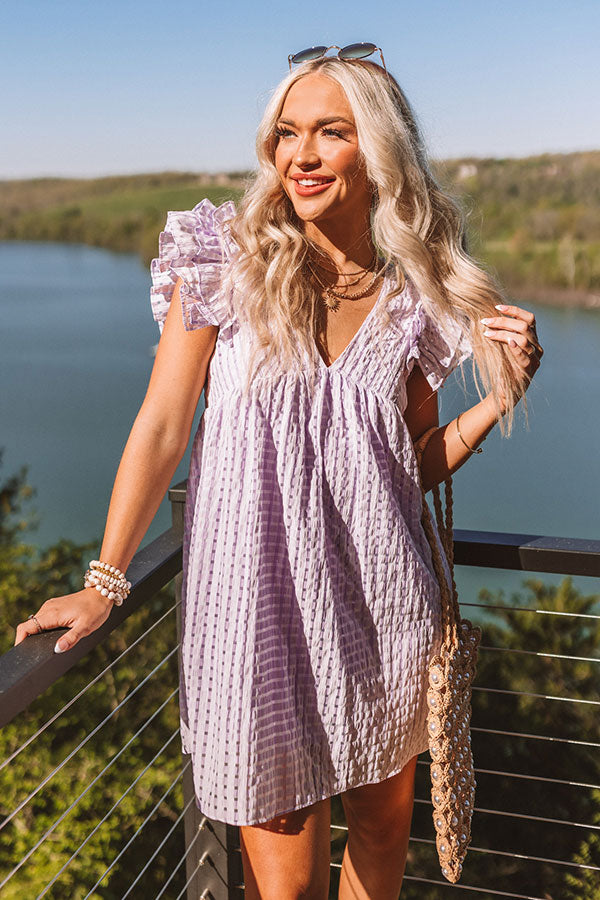 Premium Lavender Gingham Babydoll Romper - Spring It On Collection