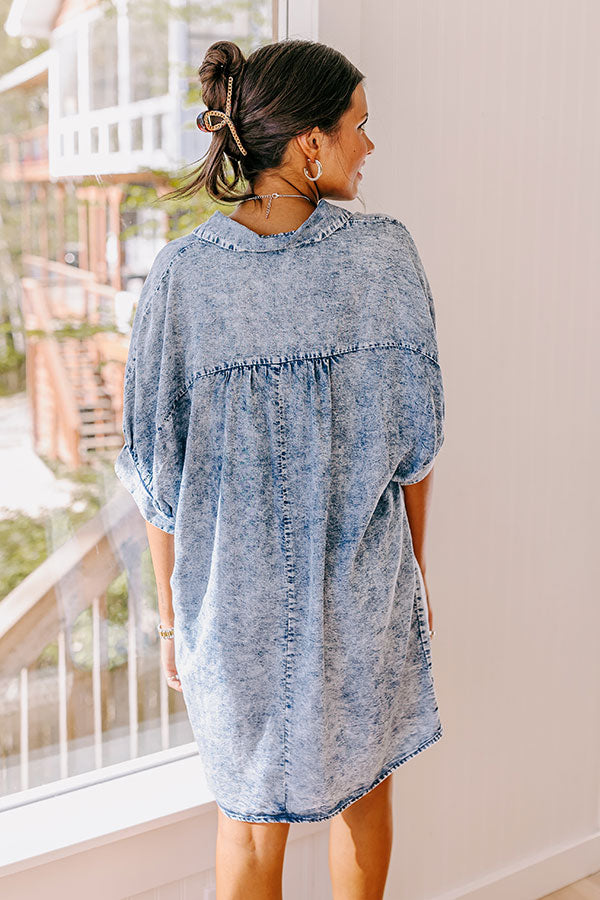 Premium Park Stroll Chambray Shift Dress