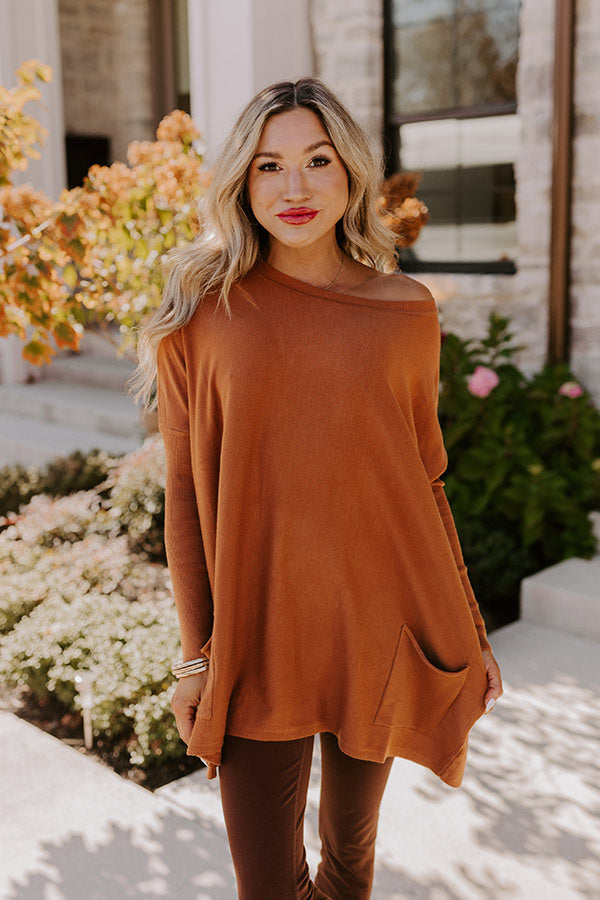 Ultimate Cozy Rust Sweater Top - Effortless Style