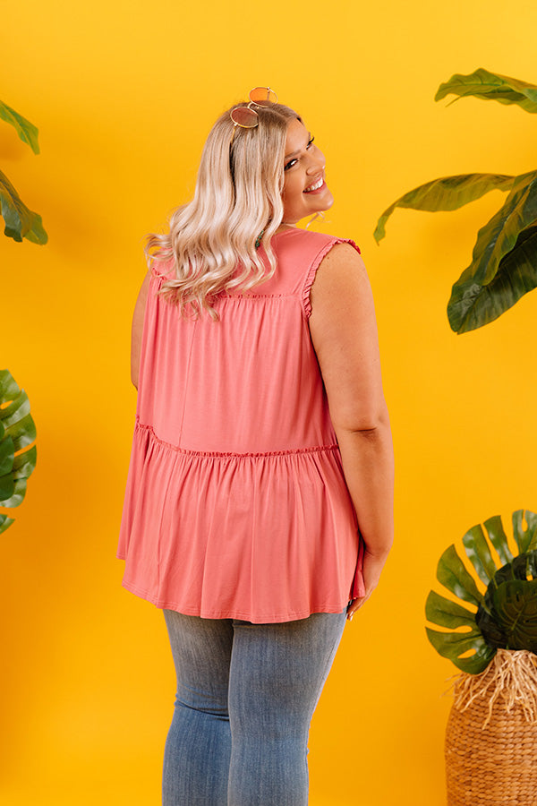 Premium Plus-Size Adley Babydoll Shift Tank in Raspberry Curves