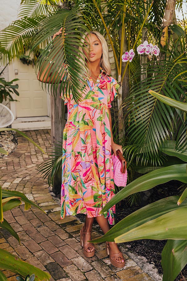 Ultimate Tropical Escape Floral Midi Dress