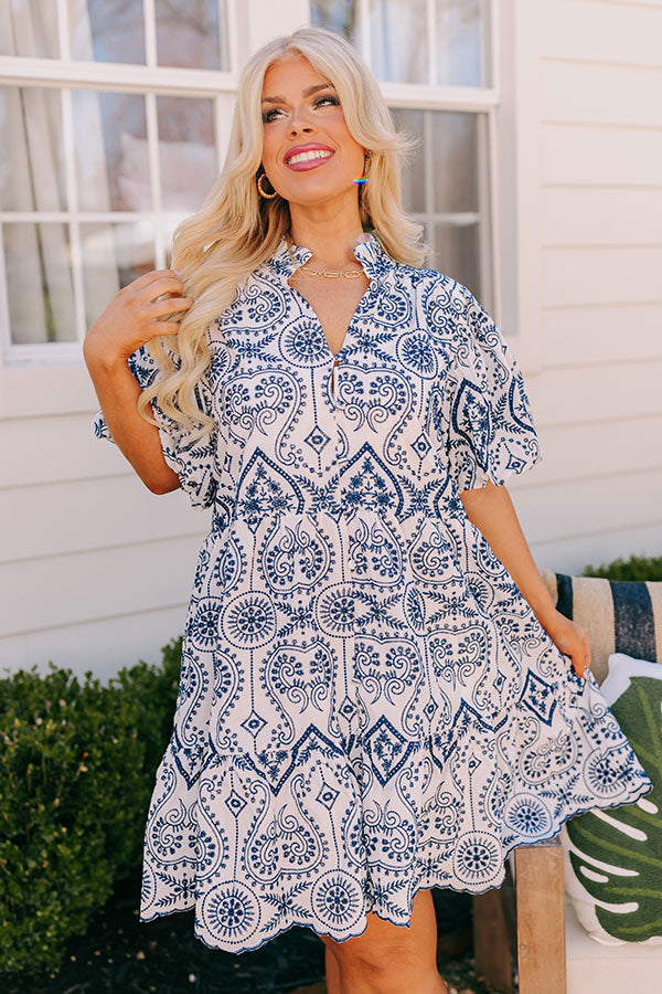 Ultimate Sunday Chic: Embroidered Mini Dress for Curves