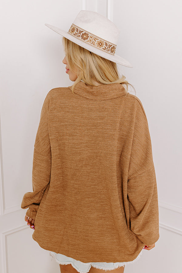 Premium Mocha Curves Knit Henley Top - Ultimate Fall Wardrobe Essential