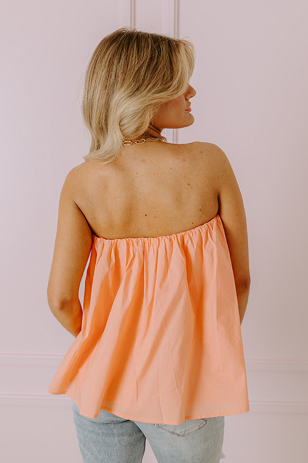 Ultimate Cabo Strapless Top - Coral Chic