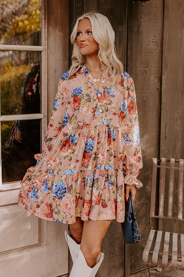 Premium Serene Energy Floral Mini Dress | Ultimate Feminine Style