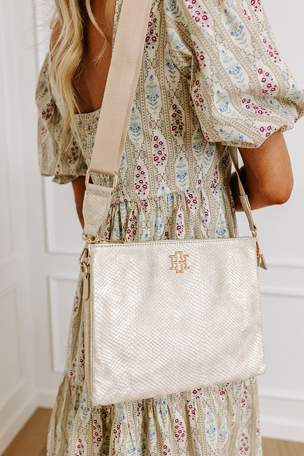 Ultimate Metallic Crossbody Bag - Champagne Elegance