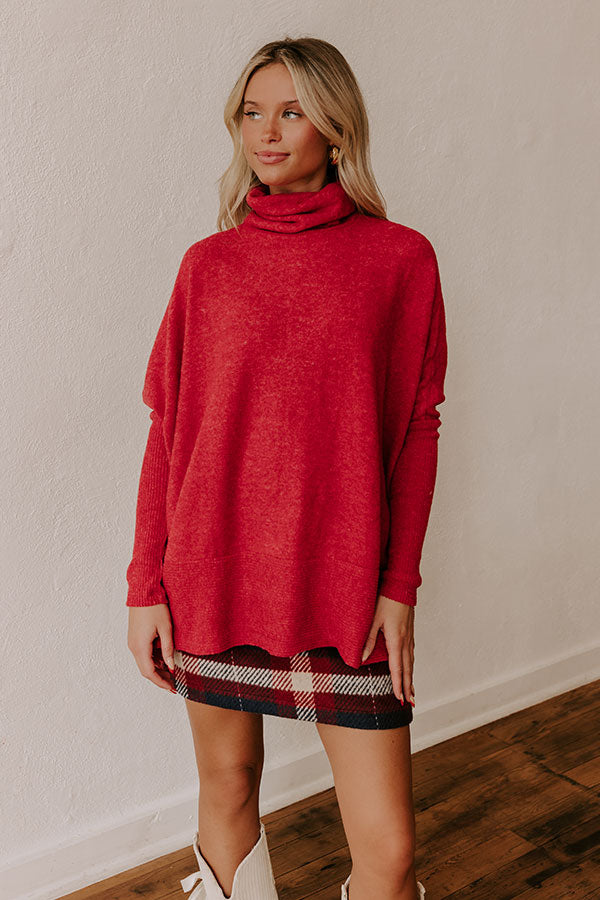 Premium Fireside Cuddles Sweater - Ultimate Cozy Red