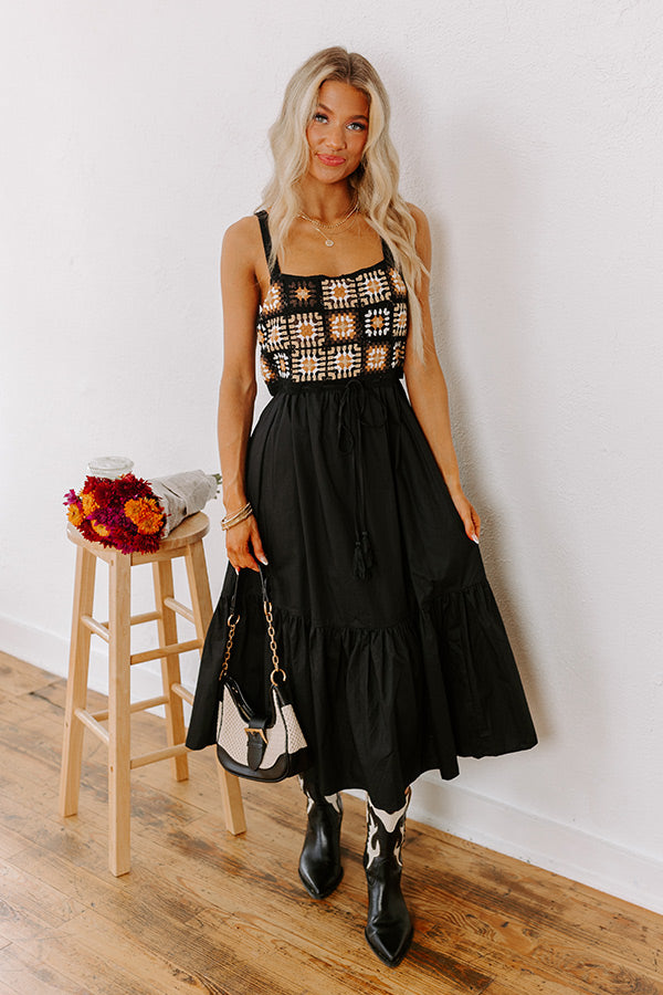 Premium Bohemian Crochet Midi Dress