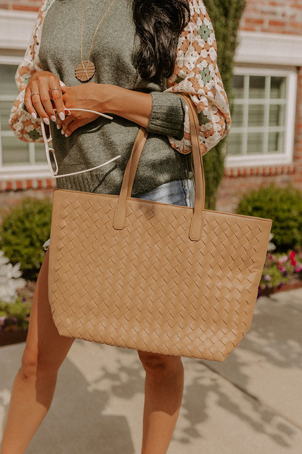 Premium Boston Market Faux Leather Tote in Iced Mocha - Ultimate Everyday Carry
