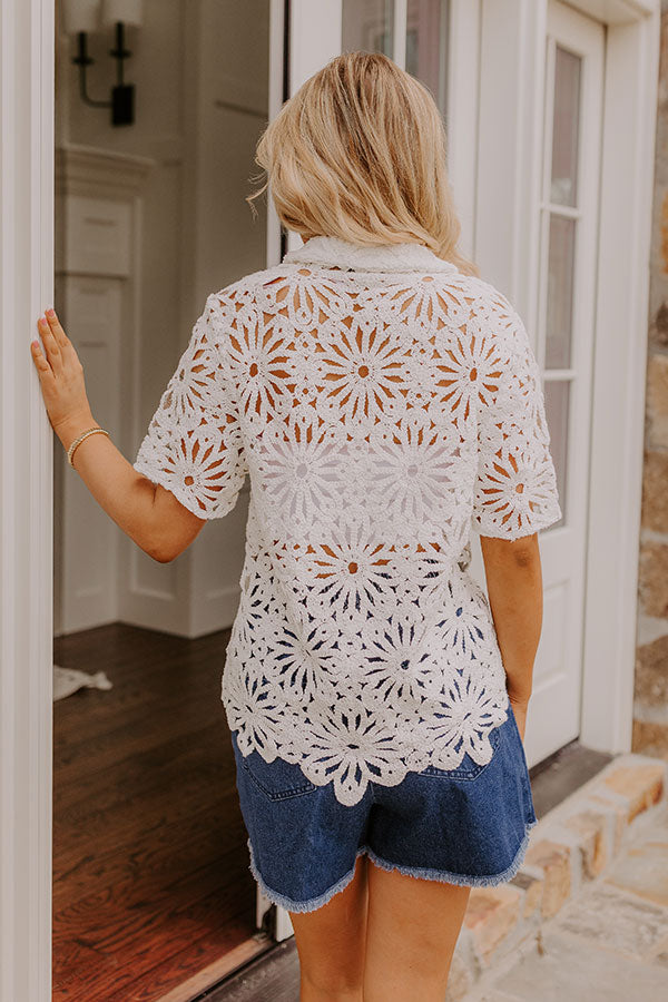 Premium Sunny Days Crochet Top - Floral Elegance