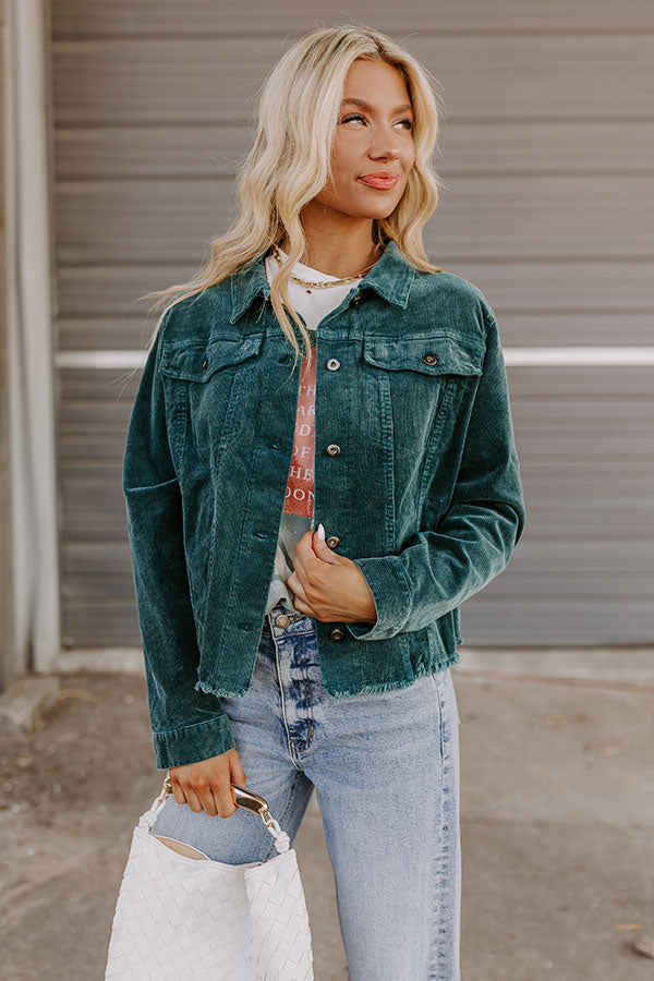 Premium Hayride Honey Corduroy Jacket - Hunter Green