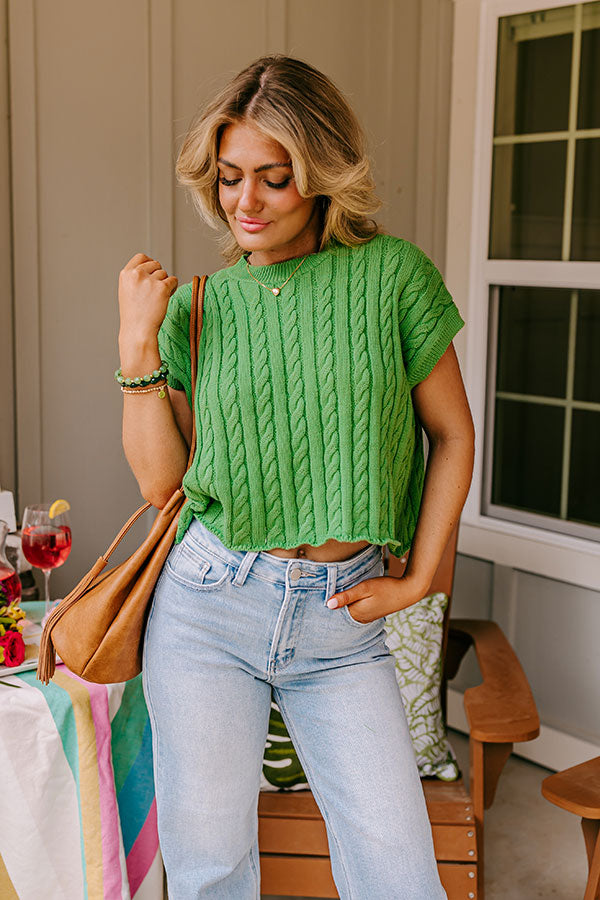 Premium Kelly Green Knit Top - Meet Your Destiny