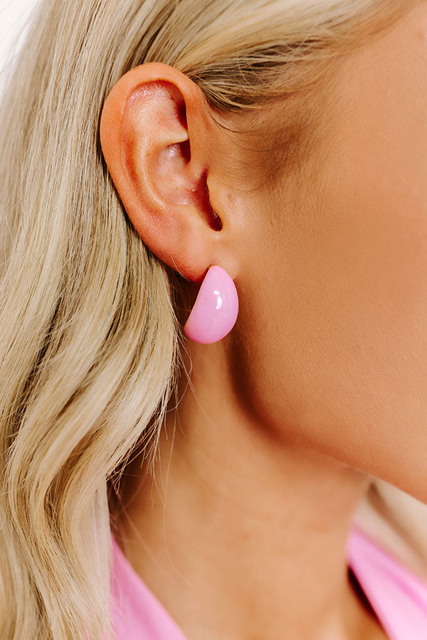 Premium Pink Teardrop Earrings - Graceful Elegance