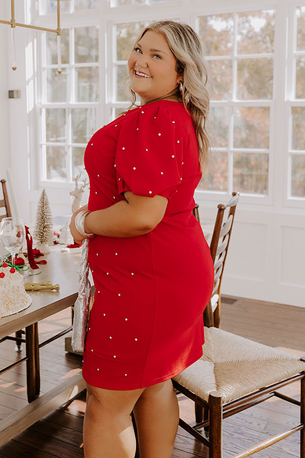 Ultimate Glam Rhinestone Mini Dress - Cranberry Sangria Sippin' Curves