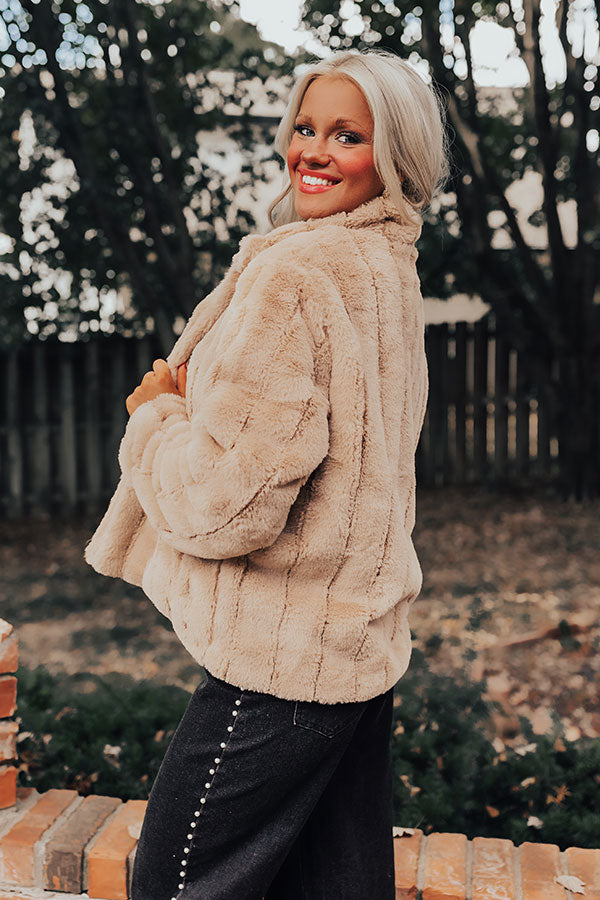 Premium Luxe Plush Jacket - Iced Latte