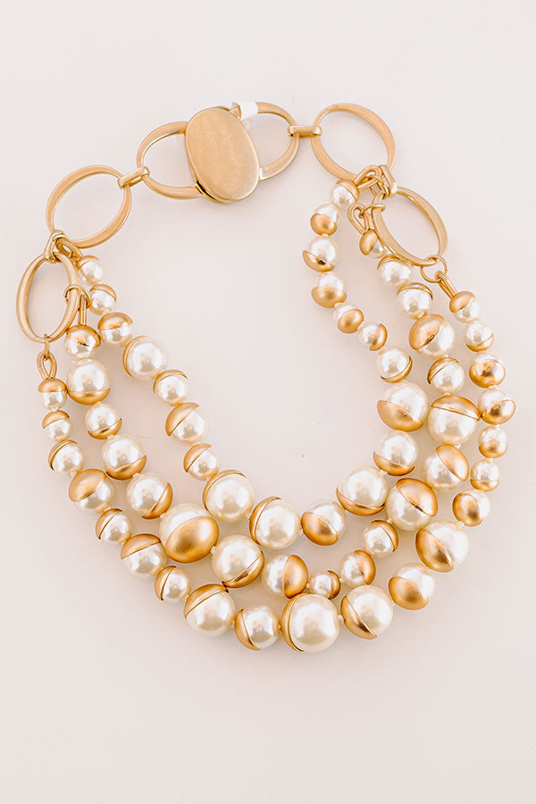 Premium Pearl Cluster Necklace - Elegant & Timeless