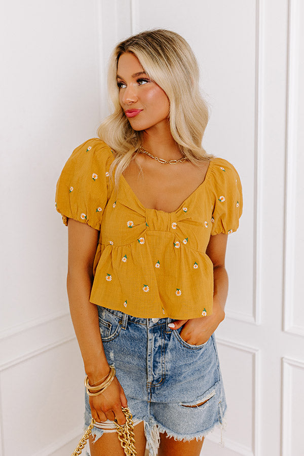 Premium Mango Punch Embroidered Top - Ultimate Summer Style
