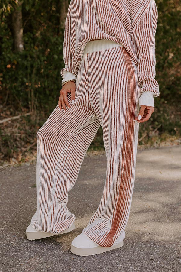 Premium Uptown Chic High Waist Ribbed Pants in Ivory - Ultimate Comfort & Style