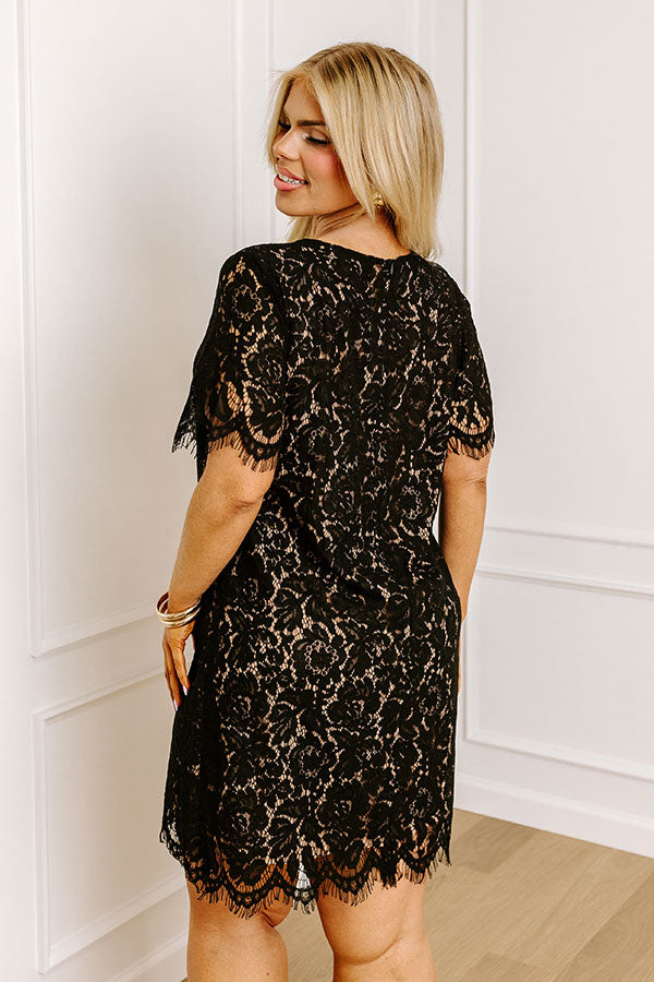 Ultimate Elegance Lace Dress - Black Curves