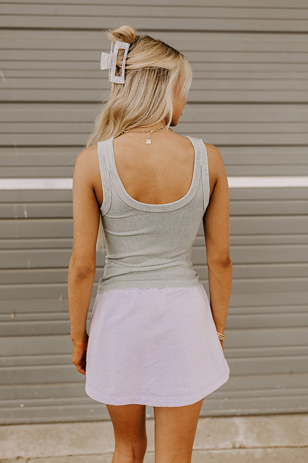 Ultimate Summer Ribbed Reversible Tank - Grey