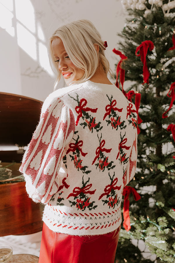 Premium Mistletoe Kisses Knit Sweater - Ultimate Cozy Holiday Style