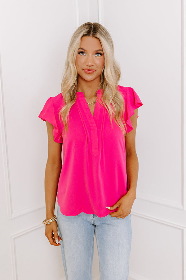 Ultimate Pop Of Color Shift Top - Hot Pink