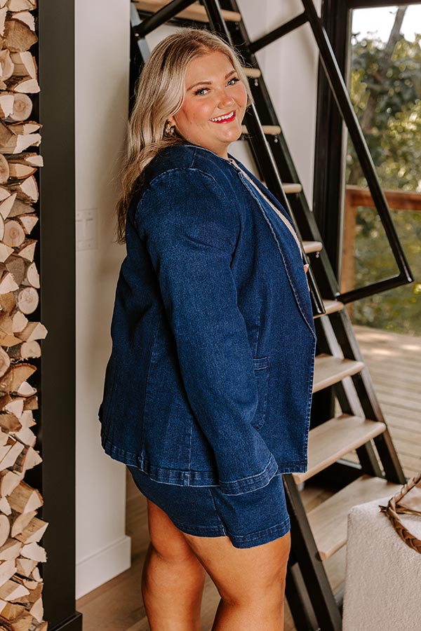 The Ultimate Yani Curvy Fit Denim Blazer
