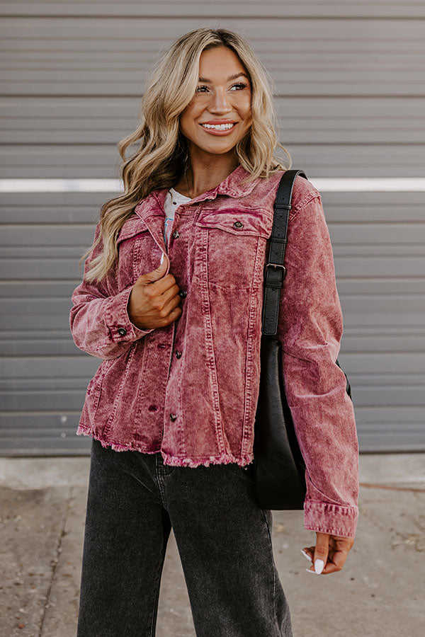 Premium Hayride Honey Corduroy Jacket - Maroon