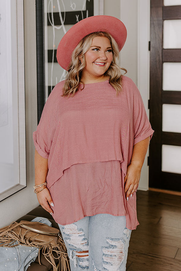 Premium Tranquil Time Shift Blush Curves Top