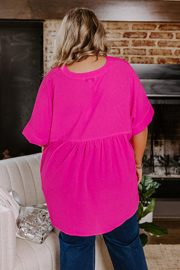 Premium City Escape Shift Top - Hot Pink Curves | Ultimate Urban Chic