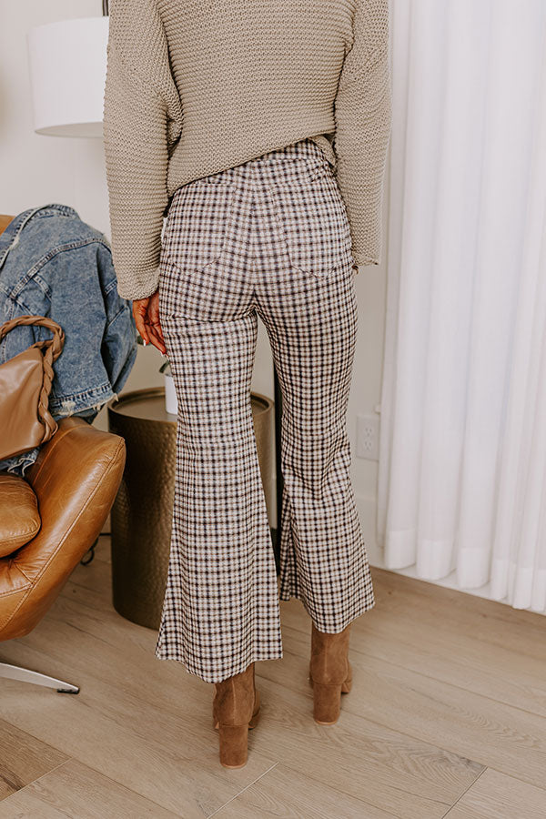 The Vesca Premium High Waist Plaid Flare Pants