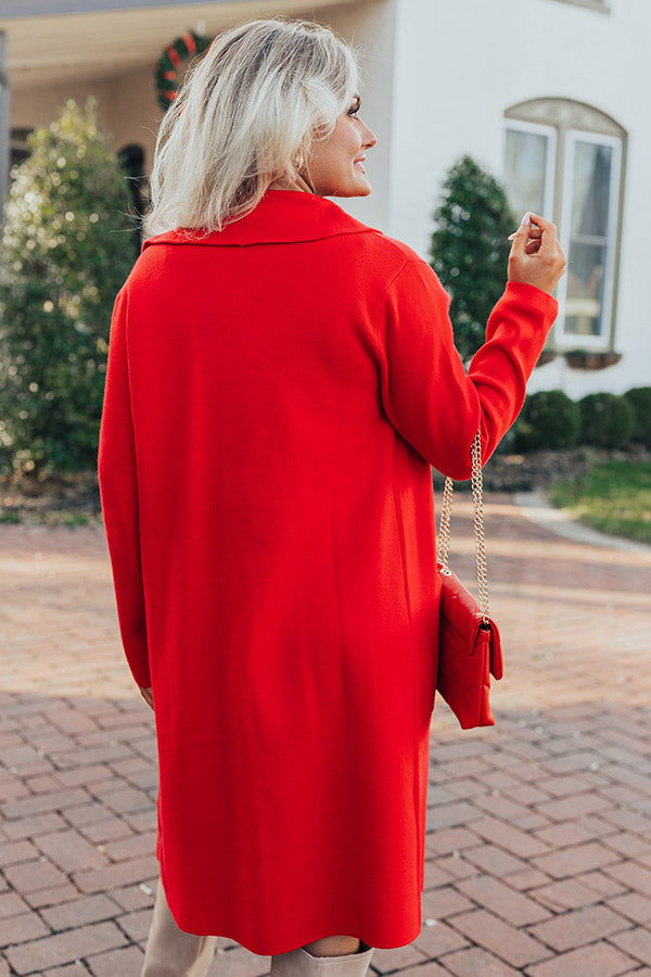 Premium Slope City Lightweight Trench Coat in Vibrant Red