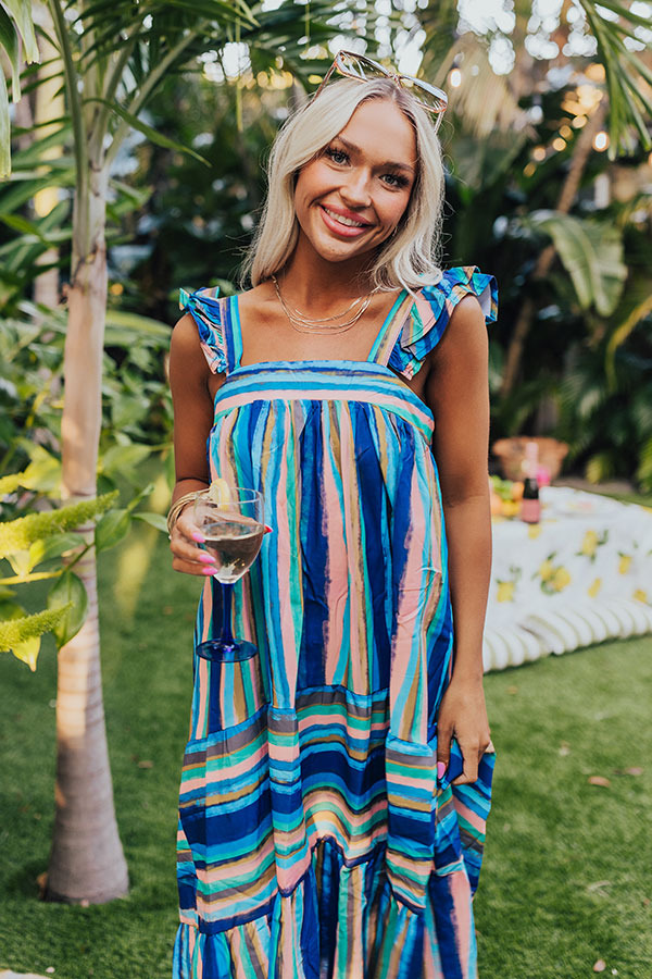 Ultimate Royal Blue Stripe Midi Dress