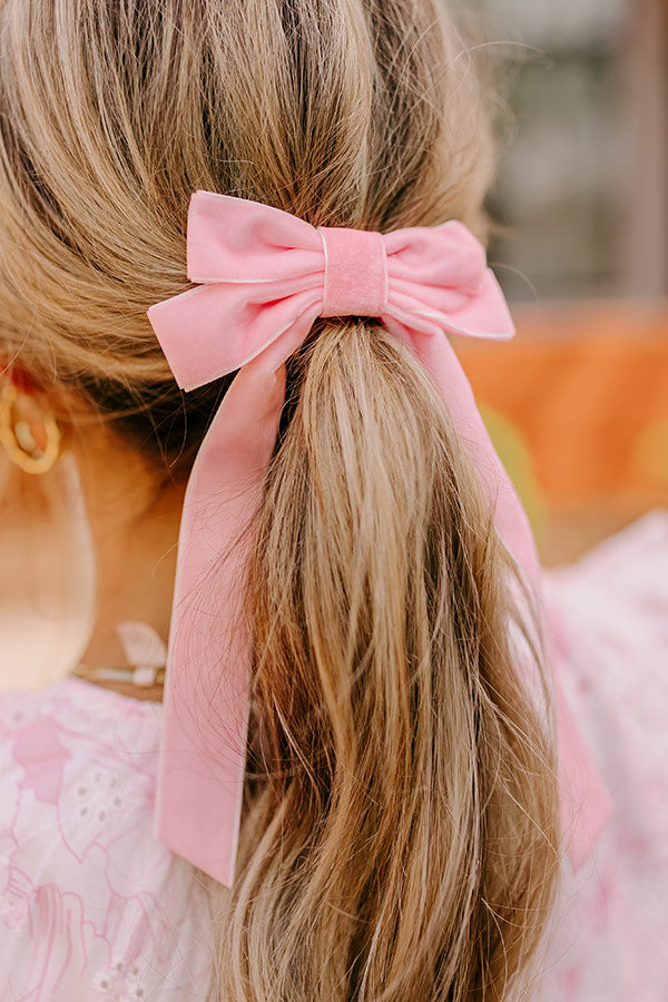 Premium Velvet Bow Hair Clip - Ultimate Style in Pink