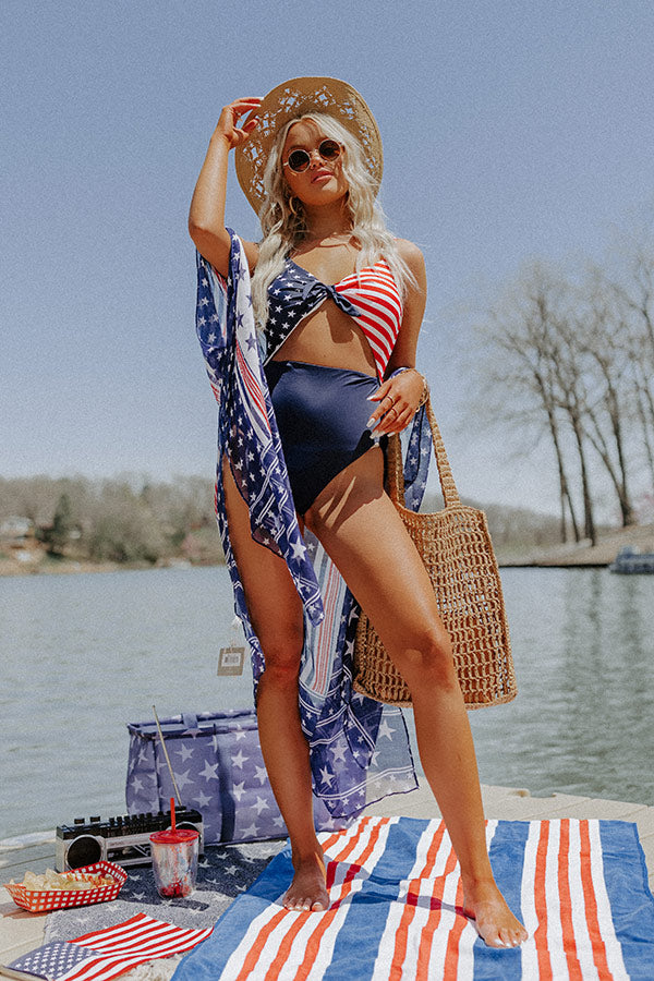 Premium Stars & Stripes One-Piece Swimsuit - Ultimate Summer Style