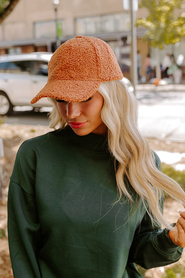 Premium Sherpa Baseball Cap in Cinnamon - Ultimate Comfort & Style