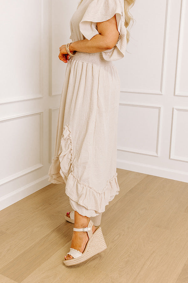 Ultimate Vacation High Waist Ruffle Maxi Skirt